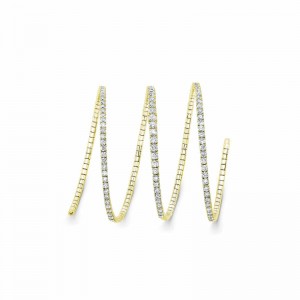 Rahaminov Yellow Gold 3-Row Coil Diamond Bracelet