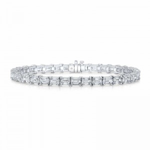 Rahaminov White Gold Emerald Cut Diamond Bracelet