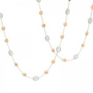 Marco Bicego Siviglia Collection Yellow Gold Aquamarine Necklace