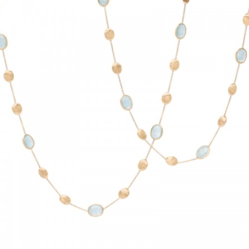 Marco Bicego Siviglia Collection Yellow Gold Aquamarine Necklace