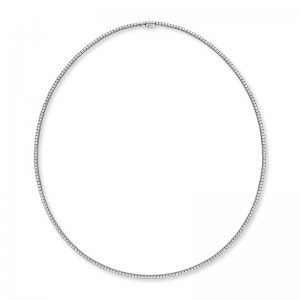 3.58ctw White Gold Round Brilliant Cut Diamond Necklace