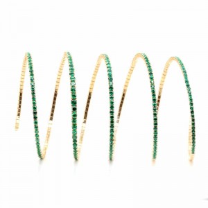 Rahaminov Yellow Gold Emerald 5-Row Coil Bracelet