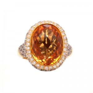 1.90ctw Yellow Gold Diamond & Citrine Ring