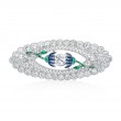 Platinum, Diamond, Sapphire & Emerald Art Deco Flower Brooch