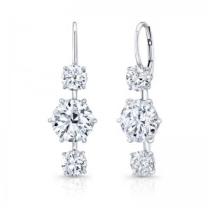 Rahaminov White Gold Diamond Drop Earrings