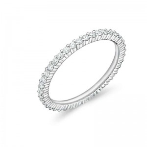 Platinum Petite Prong Diamond Eternity Wedding Band