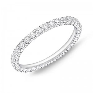 Platinum Petite Prong Eternity Wedding Band