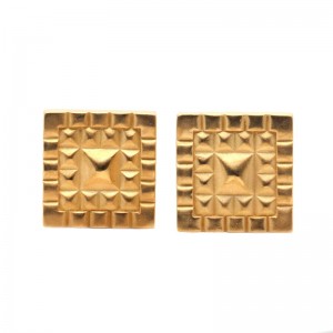 Yellow Gold B. Kieselstein Cord Pyramid Clip Earrings