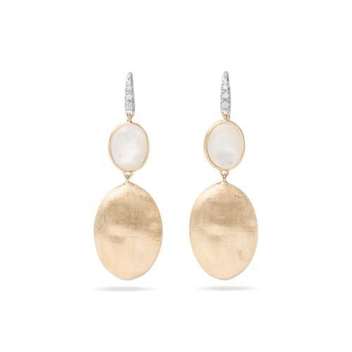 Marco Bicego Siviglia Collection Yellow Gold Mother of Pearl & Diamond Drop Earrings