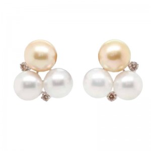 South Sea Pearl and Diamond Earrings