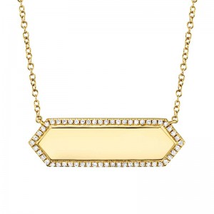 Yellow Gold Diamond Bar Pendant