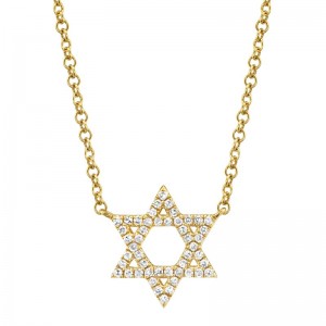 Yellow Gold Diamond Star of David Pendant