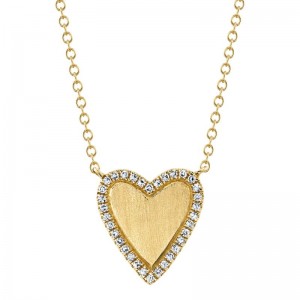 Yellow Gold Diamond Heart Pendant