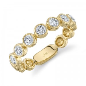 Yellow Gold Bezel Set Diamond Band