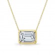 Rahaminov Yellow Gold Emerald Cut Diamond Pendant