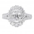18k White Gold 1.01 Carat Cushion Cut Diamond Halo Ring