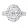 18k White Gold 1.01 Carat Cushion Cut Diamond Halo Ring