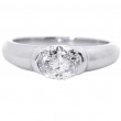 Platinum 1 Carat East-West Oval Diamond Ring