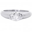 Platinum 1 Carat East-West Oval Diamond Ring
