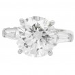 Platinum 3-Stone Round Brilliant Cut Diamond Engagement Ring with 5.02ct Center
