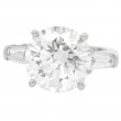 Platinum 3-Stone Round Brilliant Cut Diamond Engagement Ring with 5.02ct Center