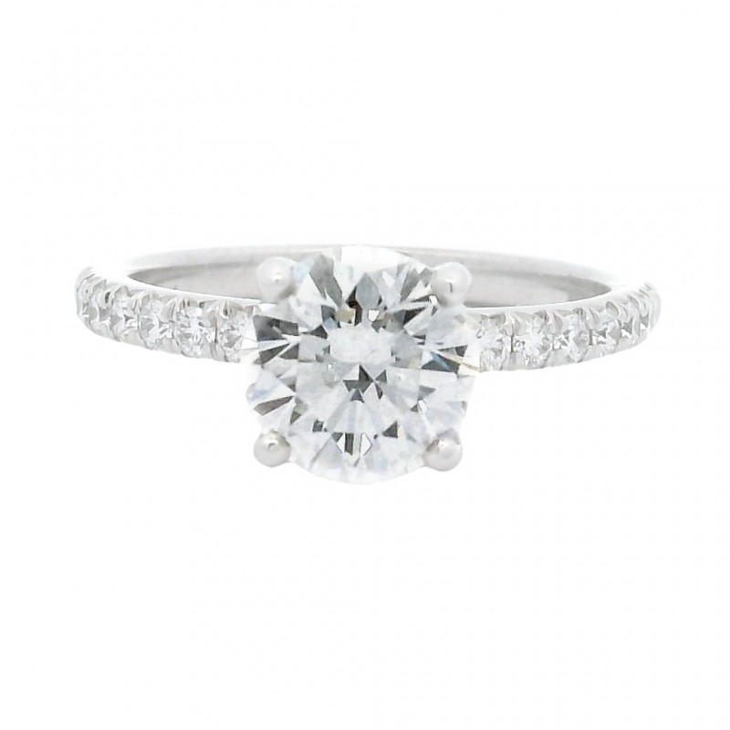 1.58ct White Gold Round Brilliant Cut Solitaire Diamond Engagement Ring