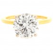 2.51 Carat 18k Yellow Gold Solitaire Round Brilliant Cut Diamond Engagement Ring