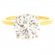 2.51 Carat 18k Yellow Gold Solitaire Round Brilliant Cut Diamond Engagement Ring