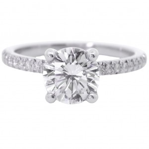 Platinum Micro-Pave 1.13 Carat Diamond Engagement Ring