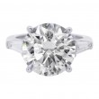 Platinum 3-Stone Diamond Engagement Ring with 5.02 Carat Center