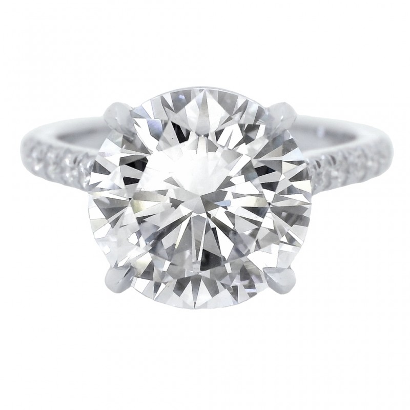 Platinum 4.02 Carat Diamond Solitaire Ring