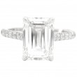 Platinum 3.06 Carat Emerald Cut Diamond Engagement Ring
