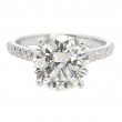 Platinum 3.06 Carat Round Brilliant Diamond Engagement Ring