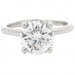 Platinum Solitaire 2.00 Carat Round Brilliant Diamond Engagement Ring