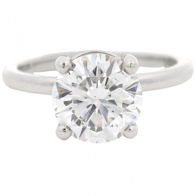 Platinum Solitaire 2.00 Carat Round Brilliant Diamond Engagement Ring