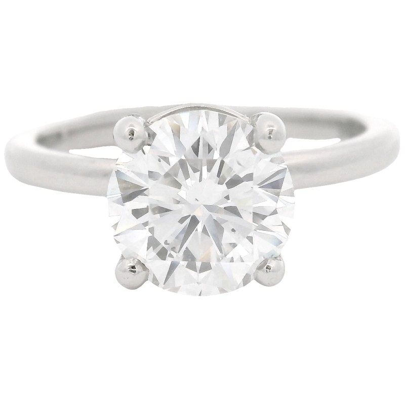 Platinum Solitaire 2.00 Carat Round Brilliant Diamond Engagement Ring