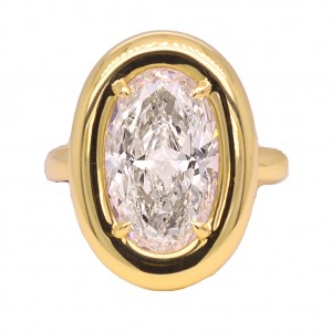 Rahaminov 18k Yellow Gold 5.02 Carat Oval Diamond Ring