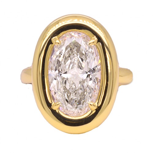 Rahaminov 18k Yellow Gold 5.02 Carat Oval Diamond Ring