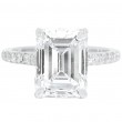 Platinum New Aire Split Shared Prong 4.01 Carat Emerald Cut Diamond Engagement Ring