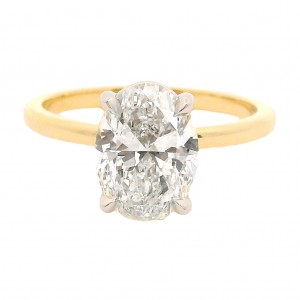 18k Yellow 2.00 Carat Oval Shape Diamond Solitaire