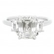 Platinum 3-Stone Emerald Cut 2.15 Carat Diamond Engagement Ring