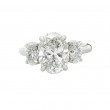 Platinum 3-Stone Flushfit Oval Cut Diamond Engagement Ring with 2.75 Carat Center