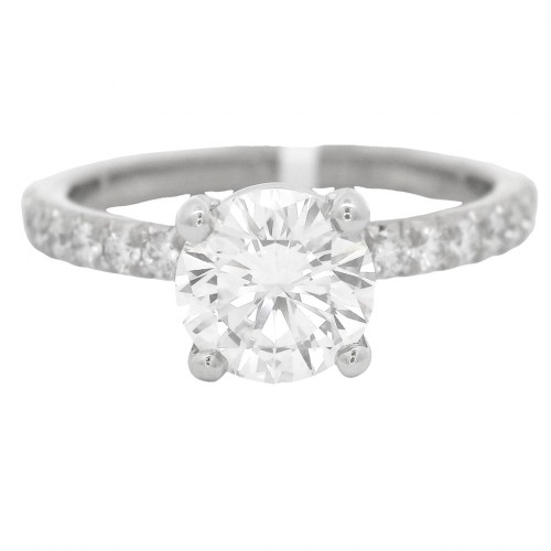 18k White Gold 1.02 Carat Round Brilliant Diamond Engagement Ring