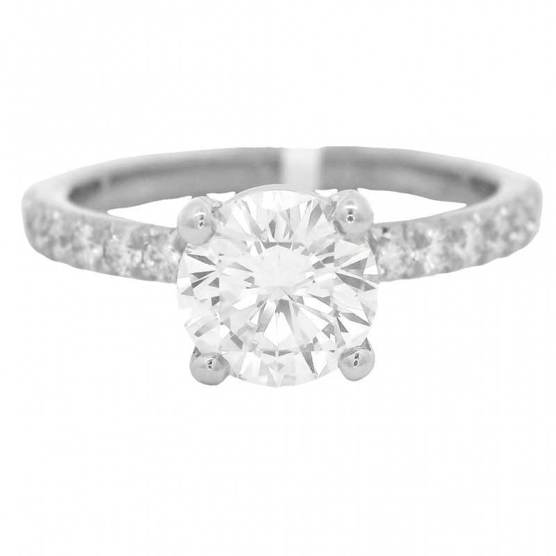 18k White Gold 1.02 Carat Round Brilliant Diamond Engagement Ring