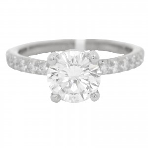 18k White Gold 1.02 Carat Round Brilliant Diamond Engagement Ring
