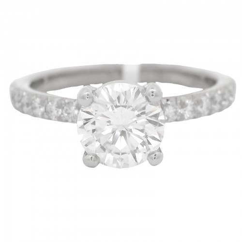 18k White Gold 1.02 Carat Round Brilliant Diamond Engagement Ring