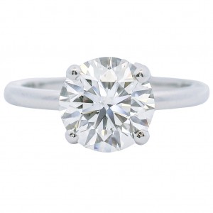 Platinum 2.05 Carat Round Brilliant Diamond Engagement Ring