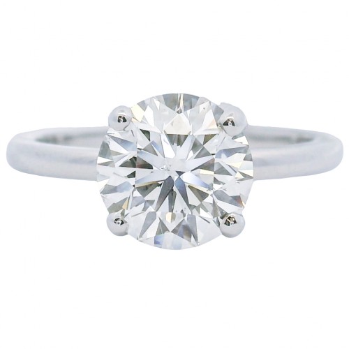 Platinum 2.05 Carat Round Brilliant Diamond Engagement Ring