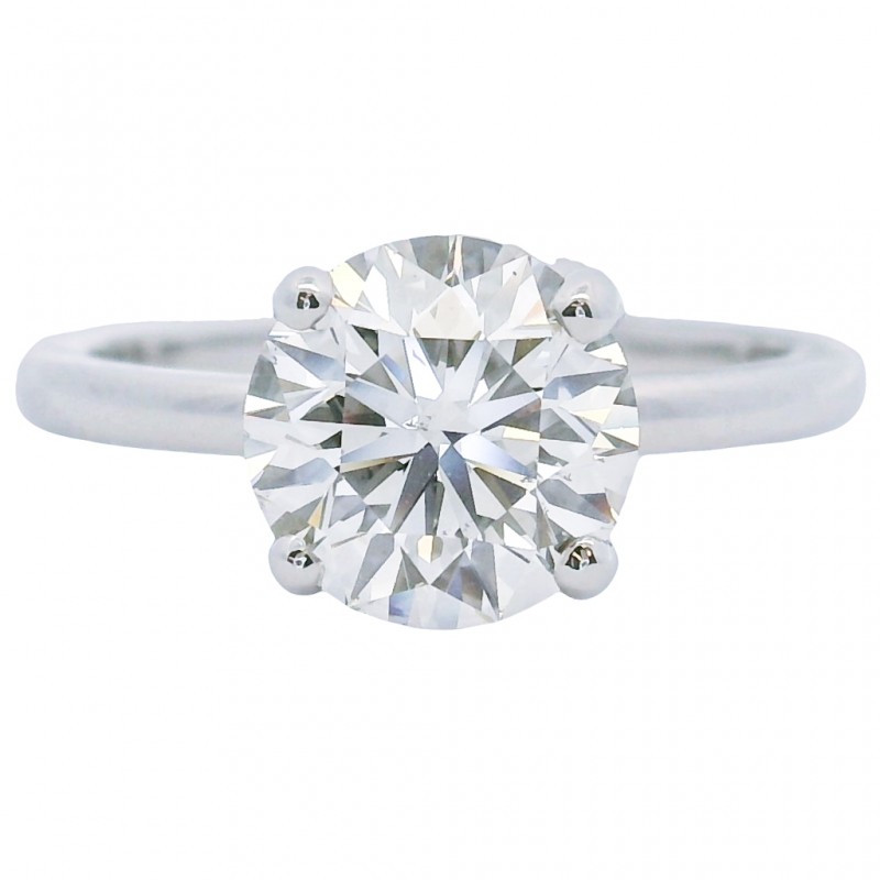Platinum 2.05 Carat Round Brilliant Diamond Engagement Ring