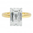 18k Yellow Gold 2.76 Carat Emerald Cut Diamond Engagement Ring